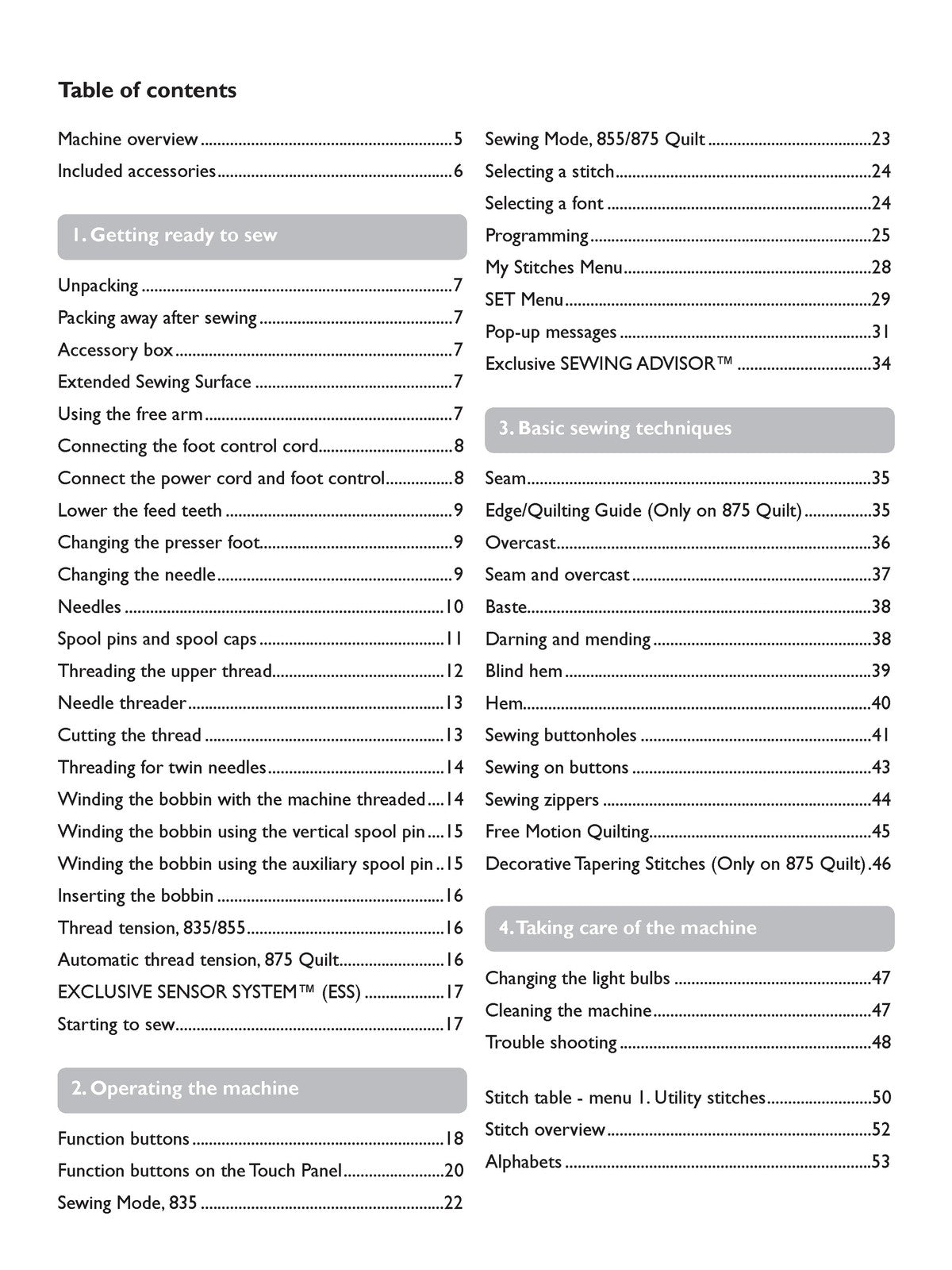 HUSQVARNA VIKING Sapphire 875Q 855 835 Quilt Users Guide Manual - WIRE BOUND
