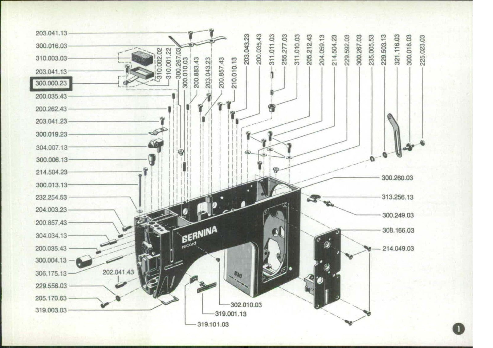 BERNINA 840 841 842 850 Sewing Machine Exploded Parts Manual - WIRE BOUND