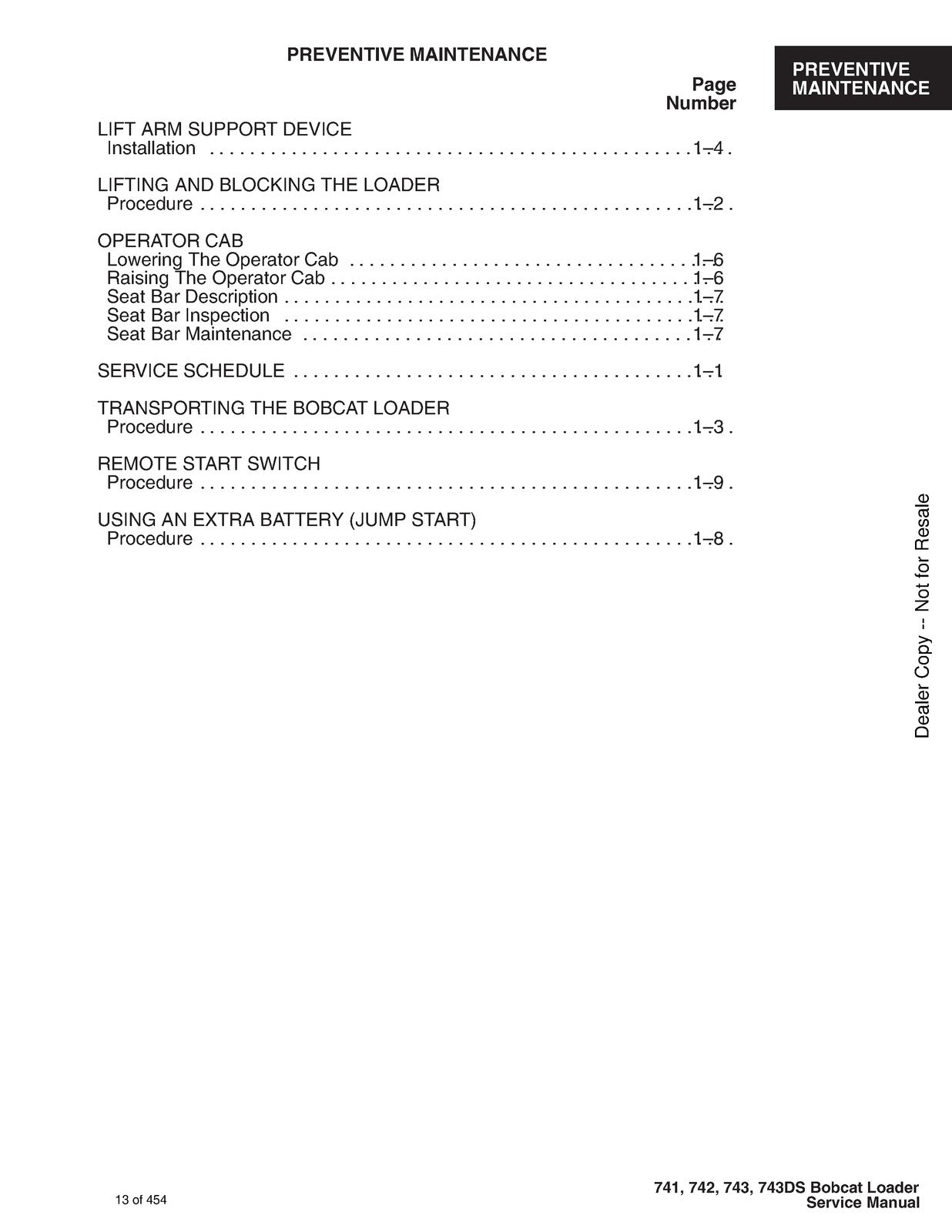 BOBCAT 741 742 743 743DS Skid-Steer Loader Service Manual 1997, FOLDOUTS