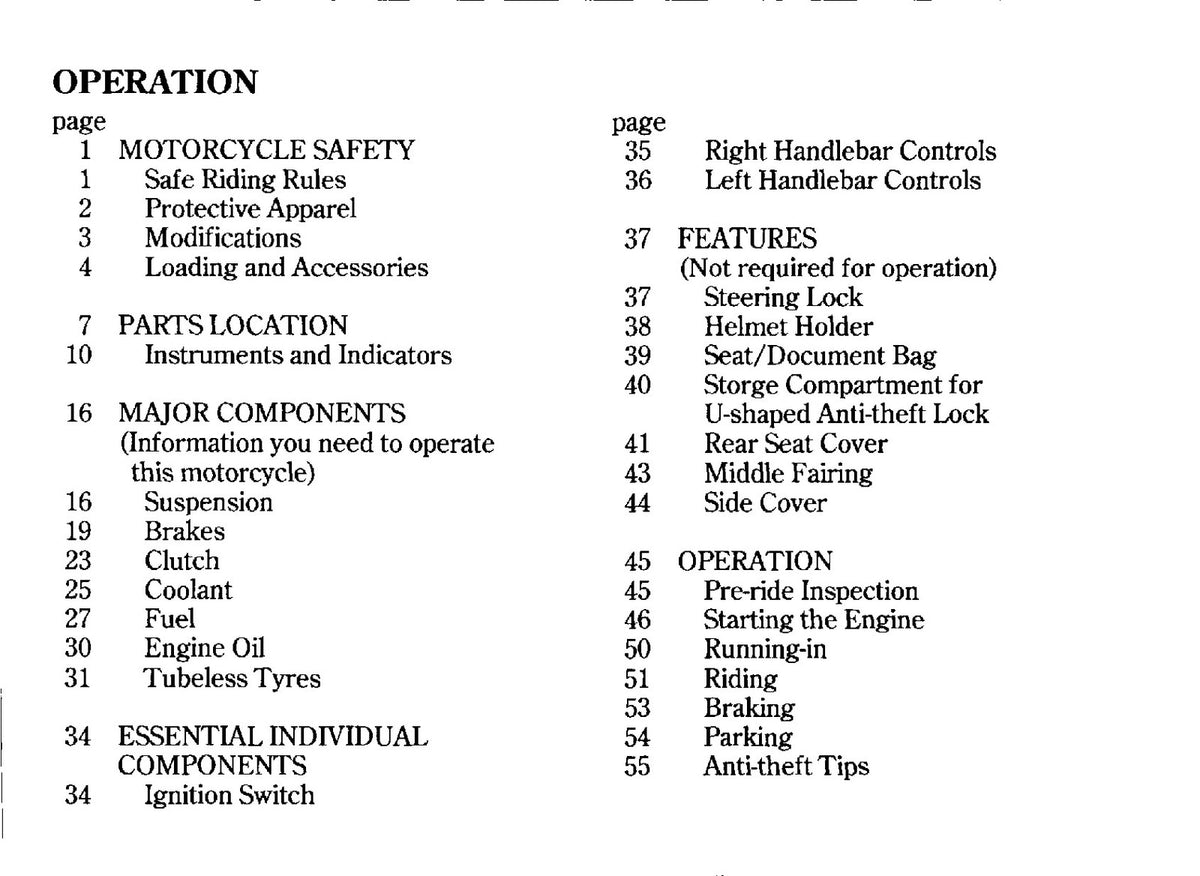 HONDA VFR750F Owners Manual 1994 - BOUND - COVERS - XL FOLDOUT PAGES