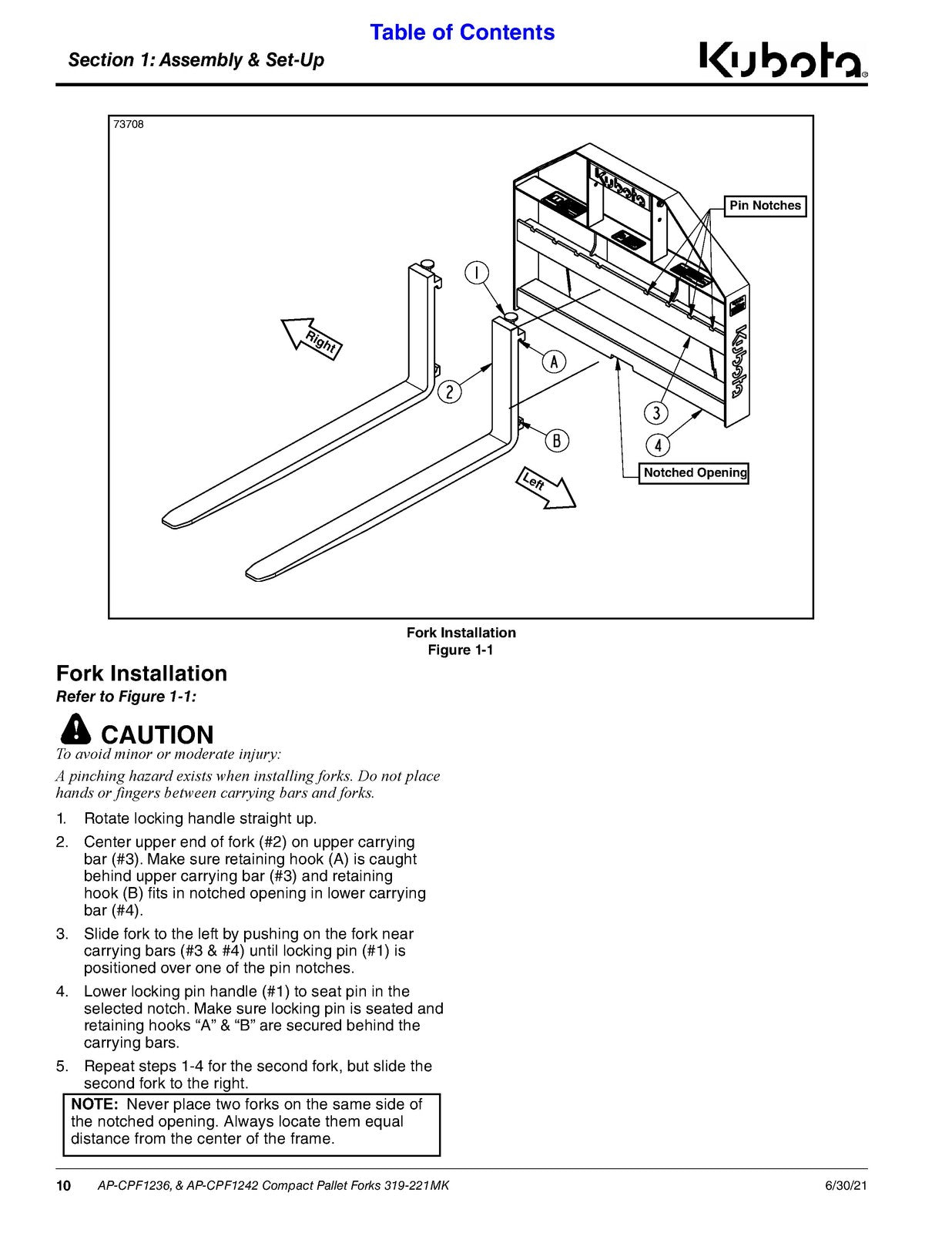 LAND PRIDE CPF12 Series Compact Pallet Forks Operators Manual - WIRE BOUND