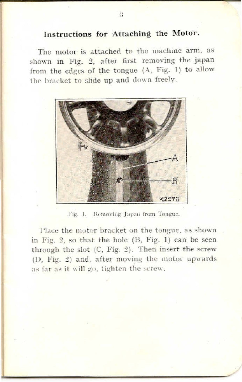 Singer BRK Electric Motors Instructions for Using and Adjusting Manual