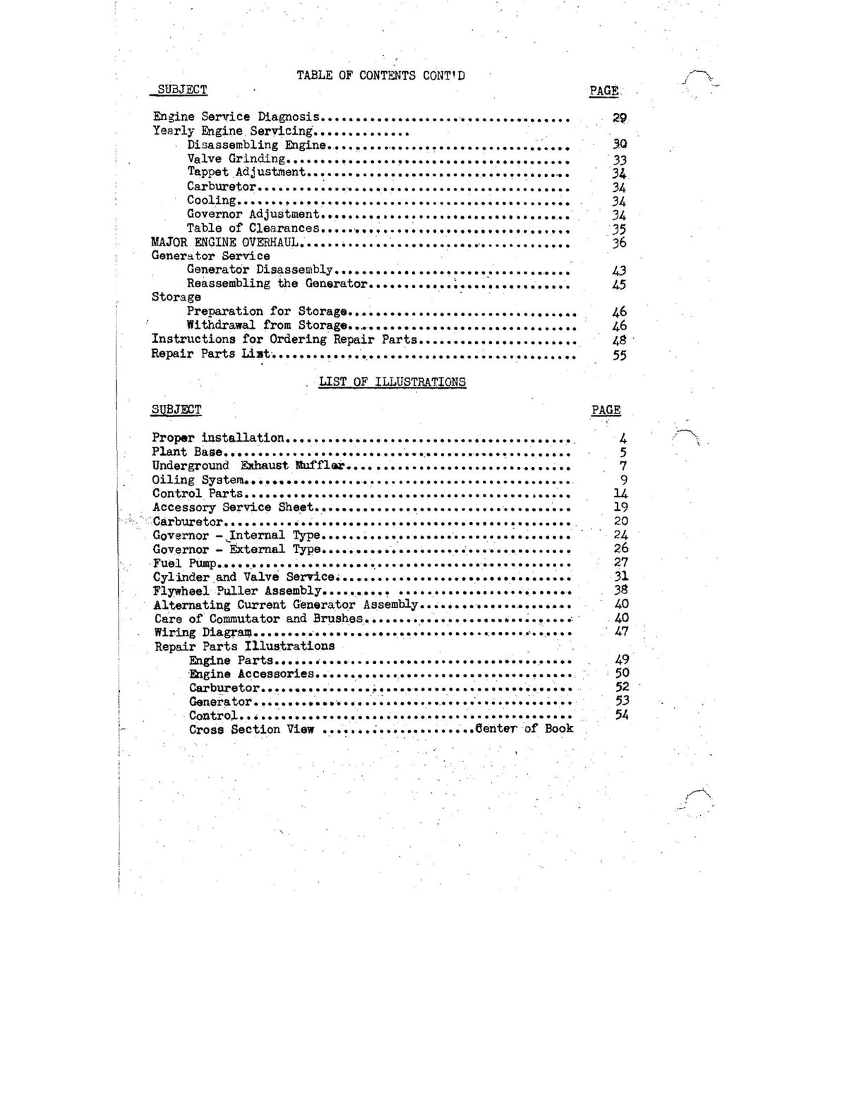 ONAN V45 Generator Set Service Manual 1945 - STEEL WIRE BOUND - TOUGH COVERS