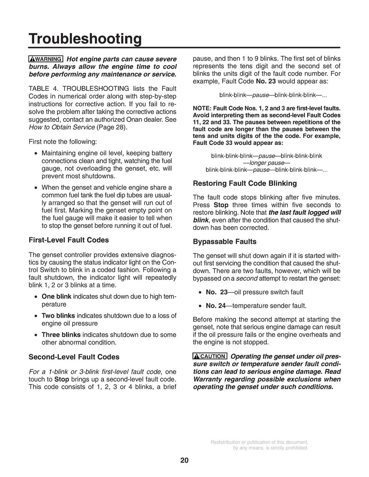 ONAN HDCAA HDCAB Diesel Mobile Genset Operators Manual - WIRE BOUND - COVERS