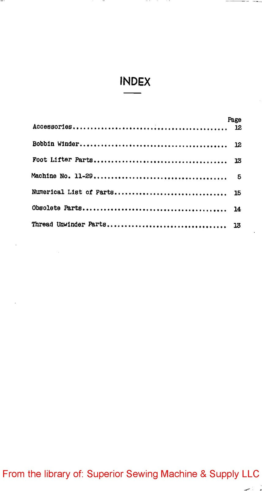 SINGER 11-29 Sewing Machine Parts List Manual 1940 - WIRE BOUND - TOUGH COVERS