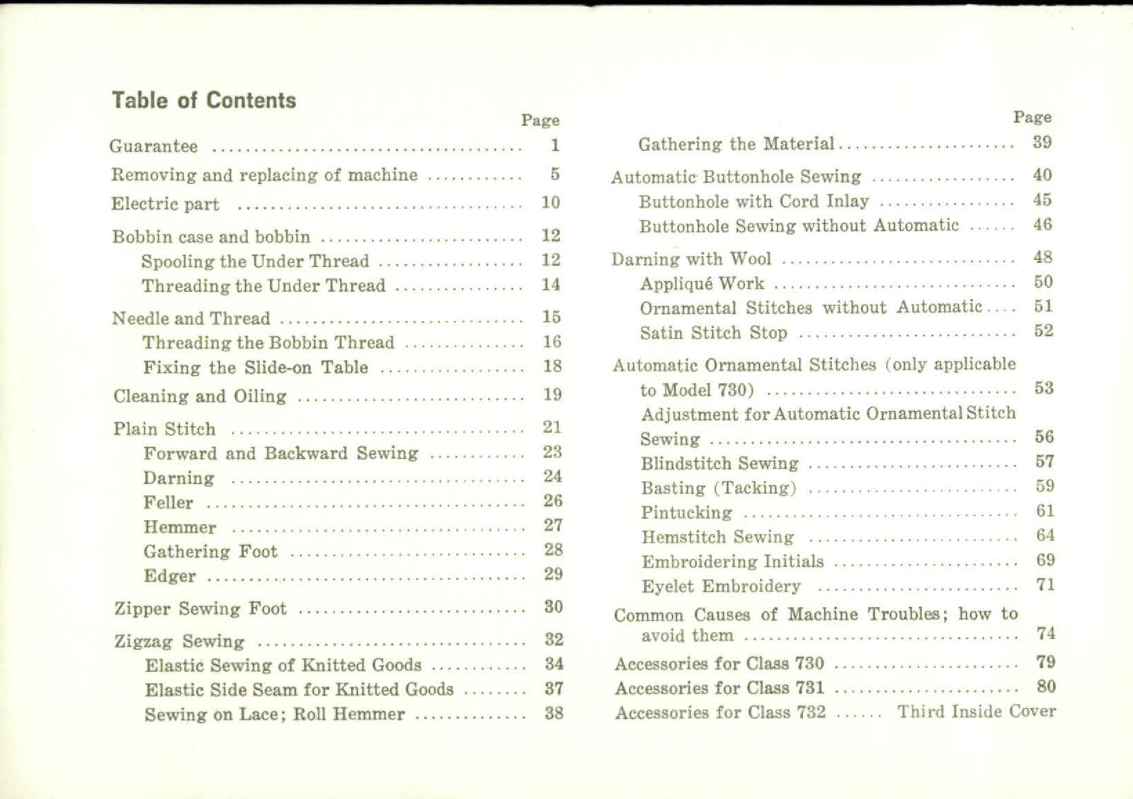 BERNINA 730 731 732 Record Operators & Parts Manual BUNDLE - WIRE BOUND - COVERS