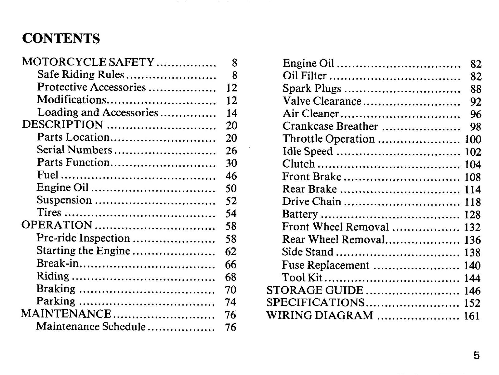 HONDA CMX250C Owners Manual 1984 - BOUND - COVERS - XL FOLDOUT PAGES