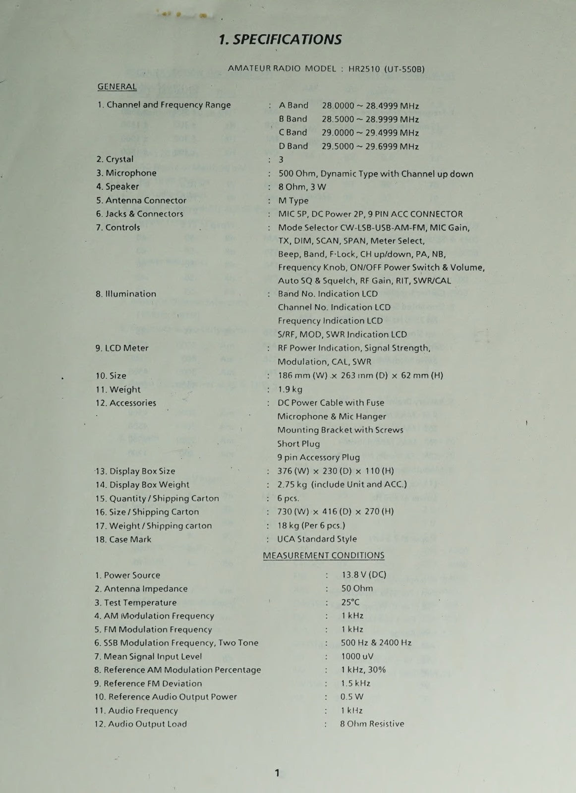 UNIDEN HR-2510 10 Meter Mobile Service Manual - BOUND - COVERS - XL FOLDOUTS