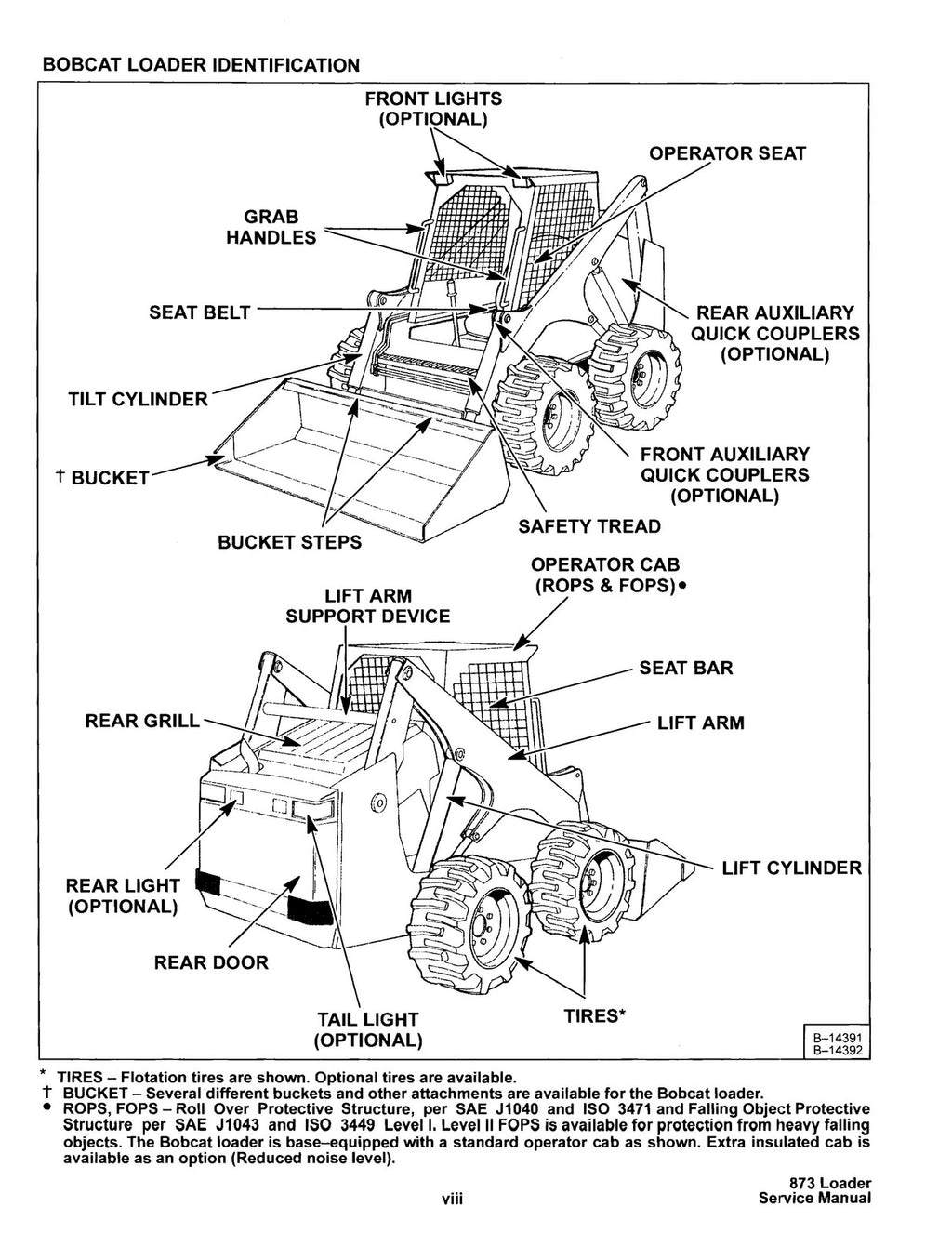 BOBCAT 873 Service Repair Manual - BOUND - COVERS - XL FOLDOUT PAGES