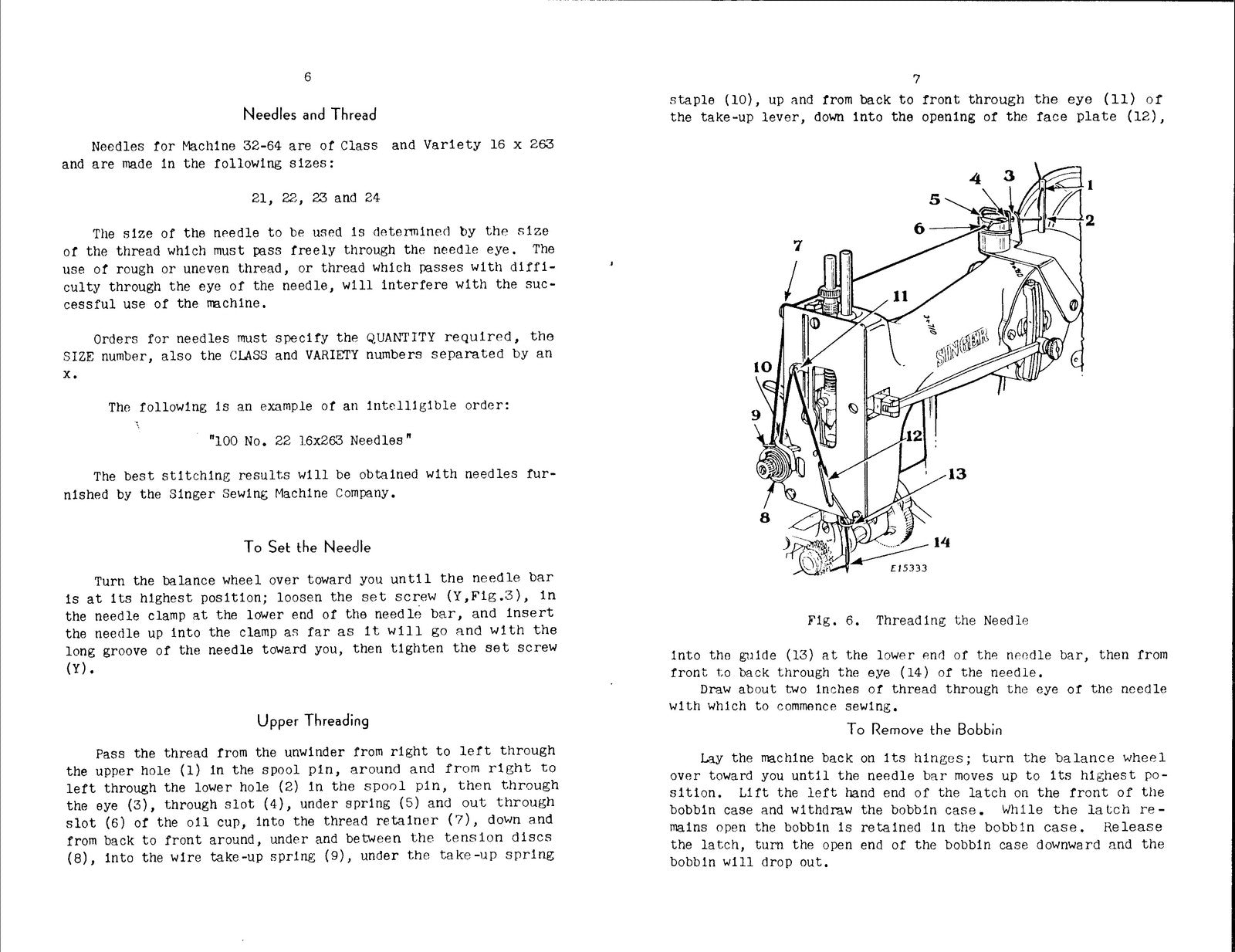 SINGER 32-64 Industrial Sewing Machine Instructions Manual - WIRE BOUND - COVERS