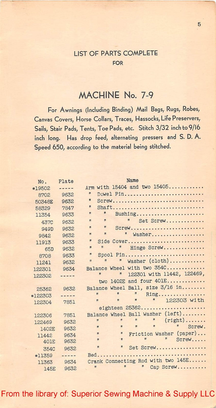SINGER 7-9 7-34 7-48 Sewing Machine Parts List Manual 1938 - WIRE BOUND - COVERS