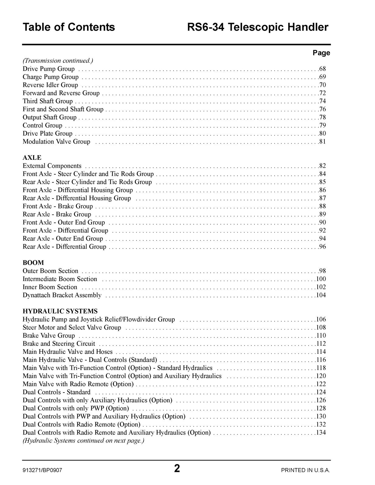 GEHL RS6-34 Telescopic Handler Parts Manual 2007 - WIRE BOUND - TOUGH COVERS