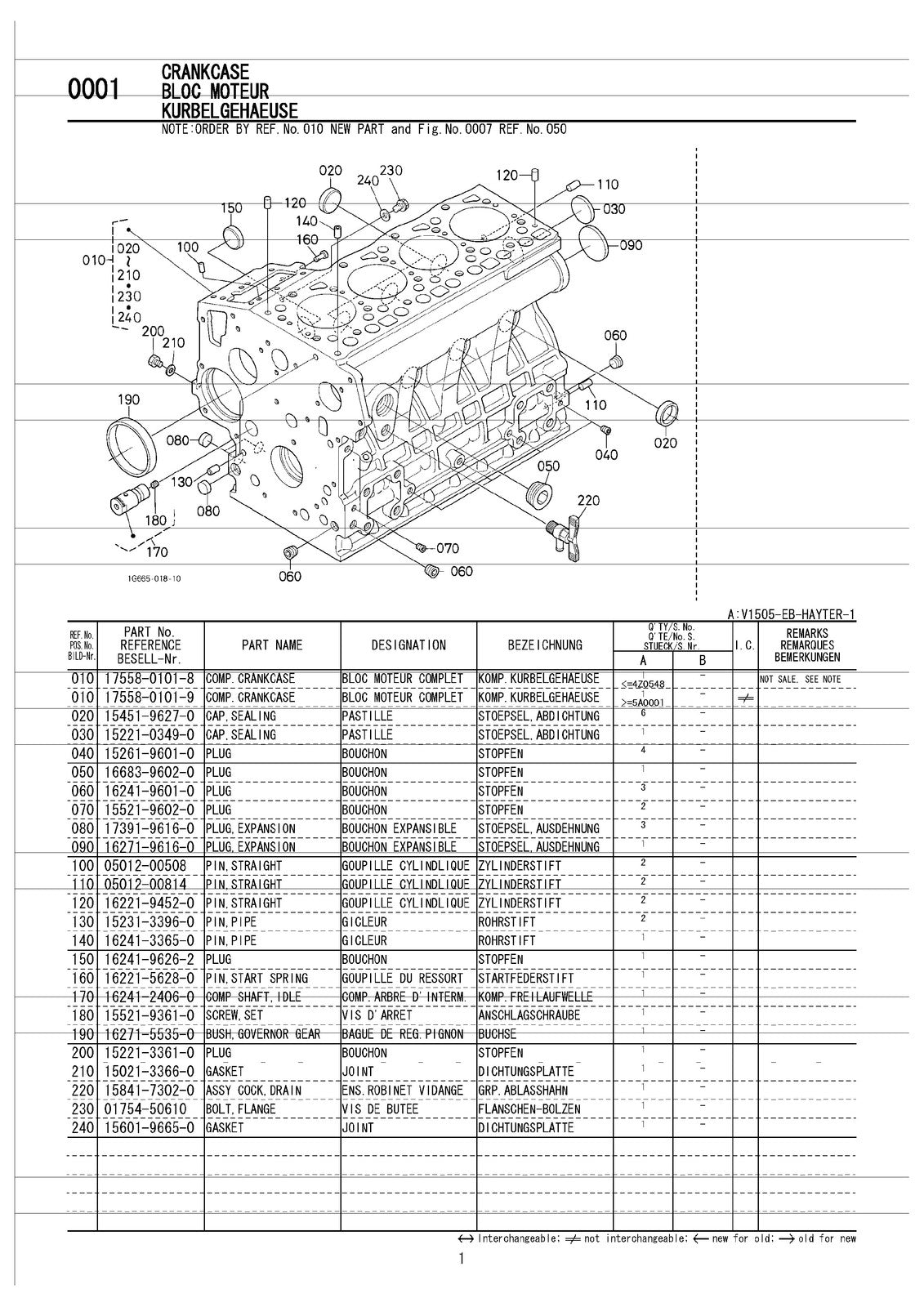 KUBOTA V1505-EB-HAYTER-1 Engine Illustrated Parts List Manual 2004 - WIRE BOUND