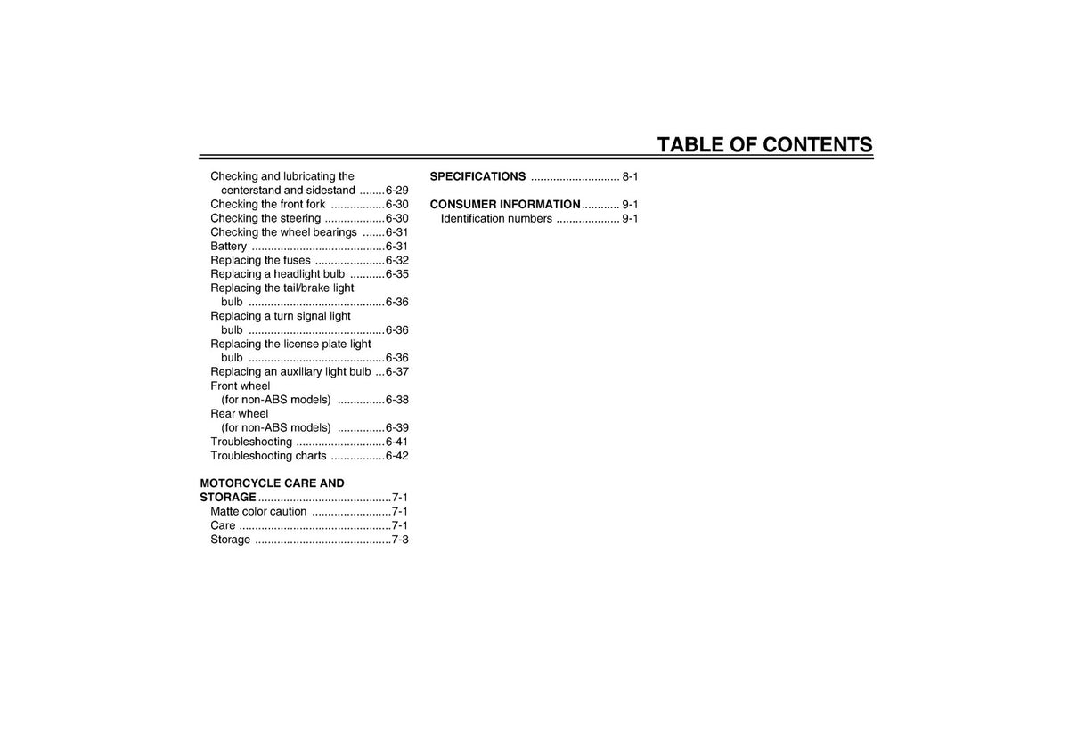 YAMAHA FZ1-S FZ1-SA Owners Manual 2002 - STEEL WIRE BOUND - PROTECTIVE COVERS