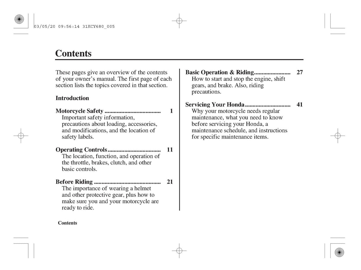 HONDA XR400R Motorcycle Owners Manual 2004 - STEEL WIRE BOUND - TOUGH COVERS