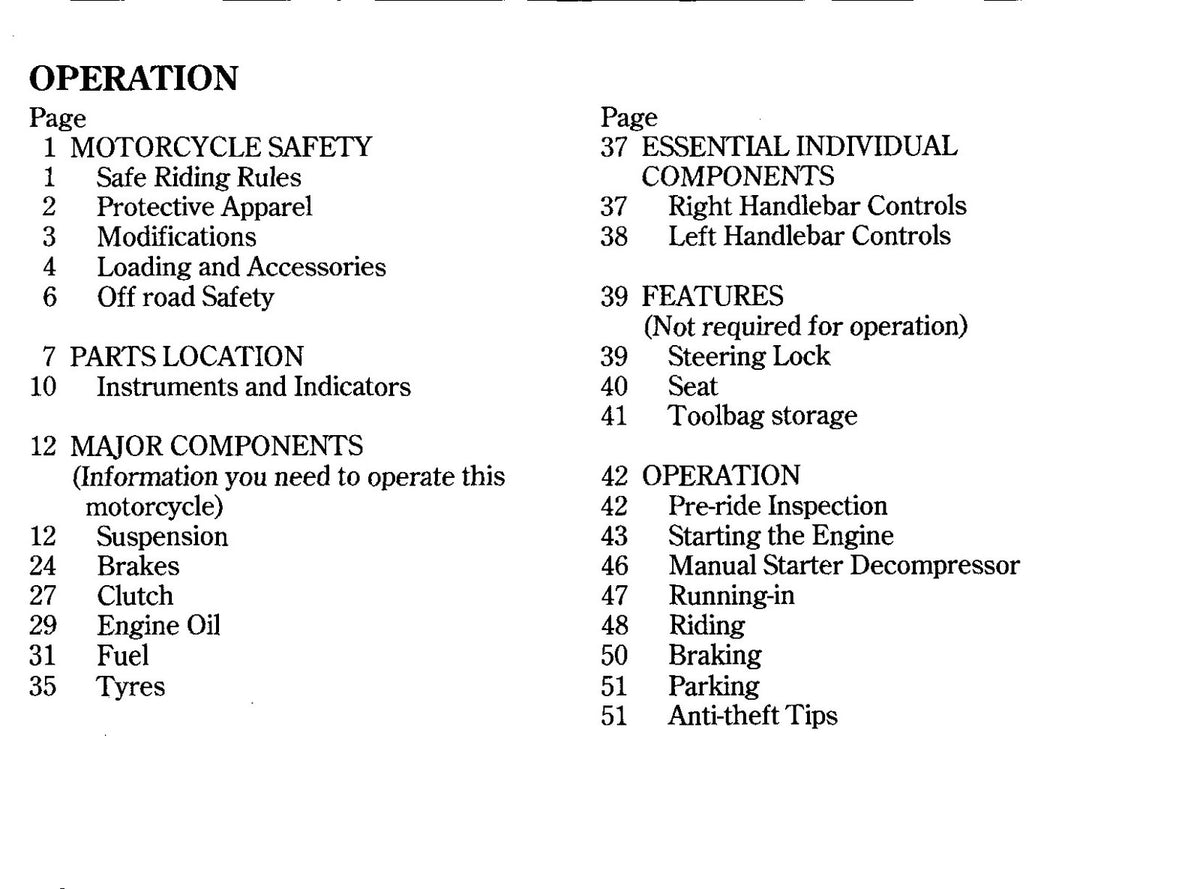 HONDA XR250R Owners Manual 2000 - BOUND - COVERS - XL FOLDOUT PAGES