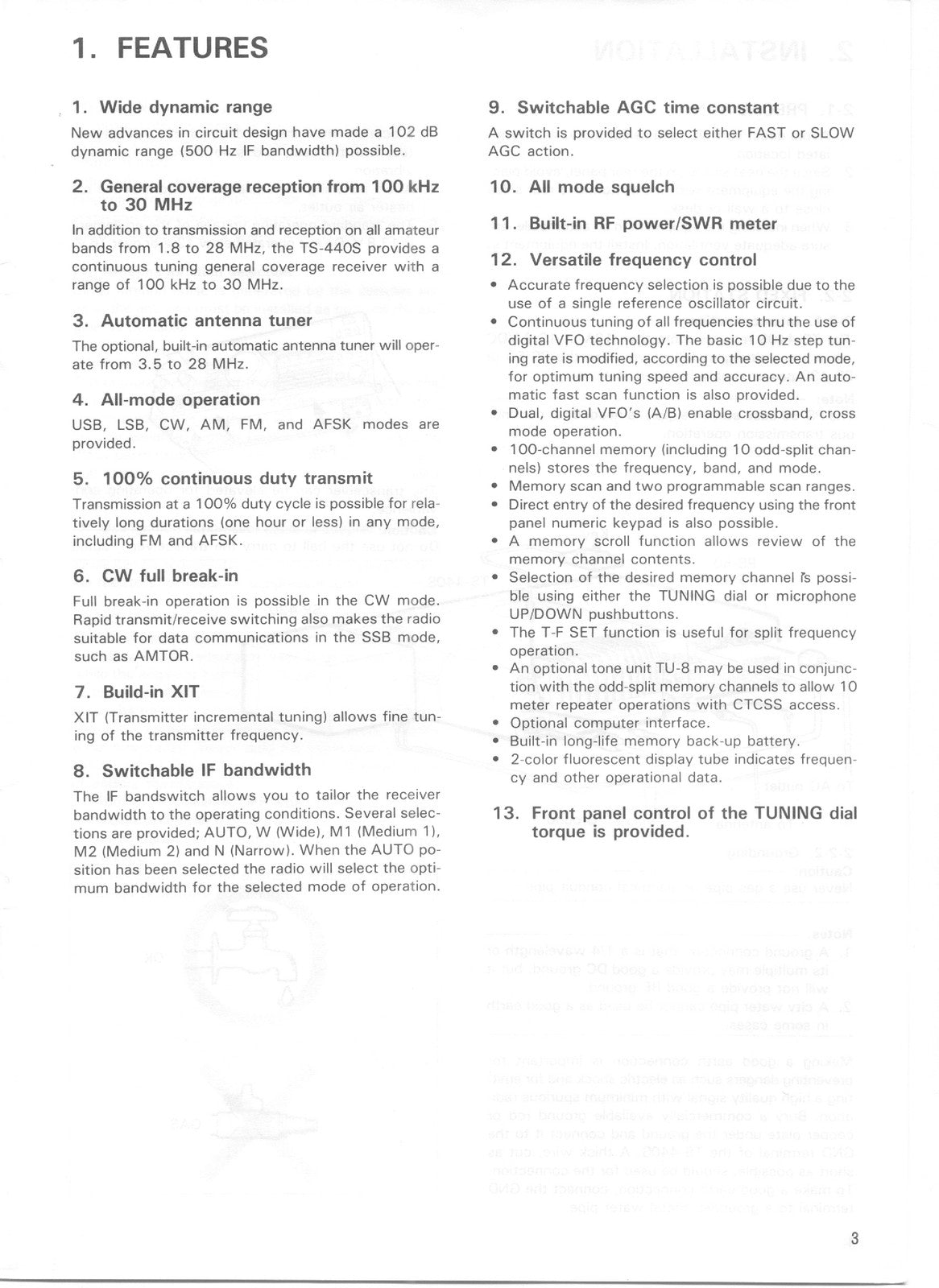 KENWOOD TS-440S HF Transceiver Instruction Manual - WIRE BOUND - TOUGH COVERS