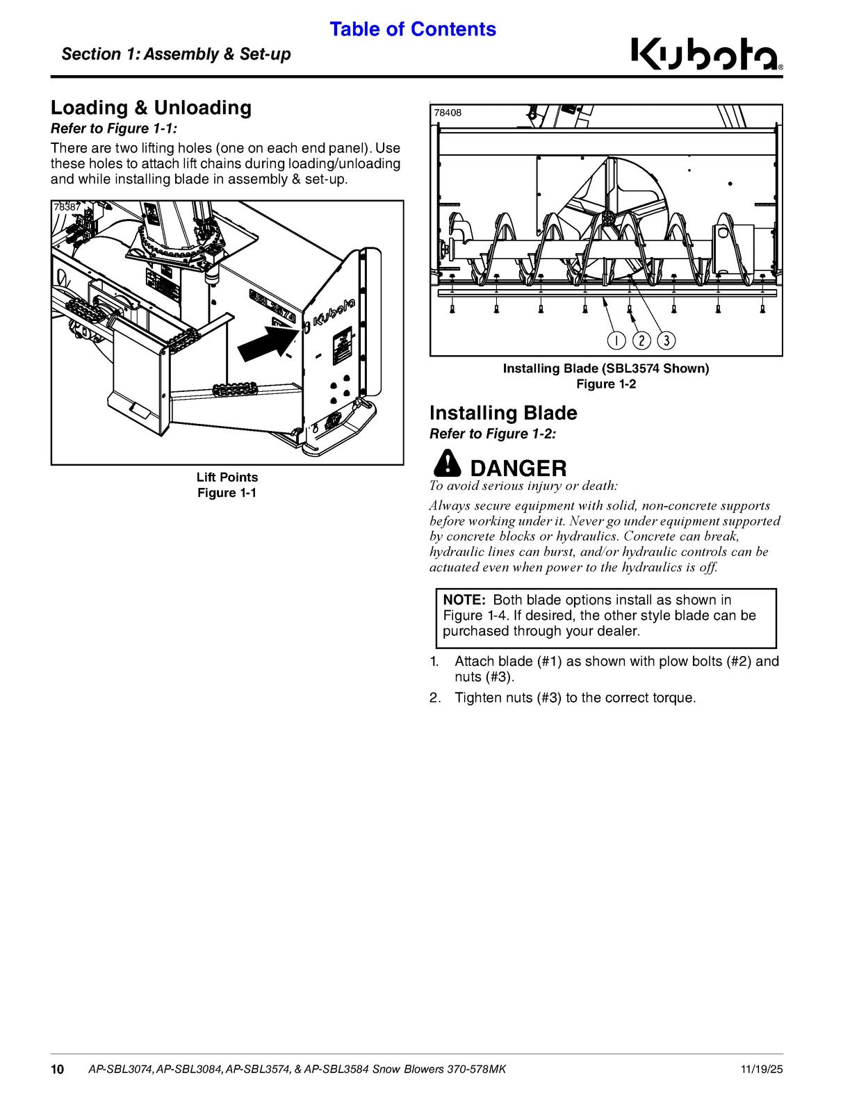 LAND PRIDE SBL30 SBL35 Series Snow Blowers Operators Manual - WIRE BOUND