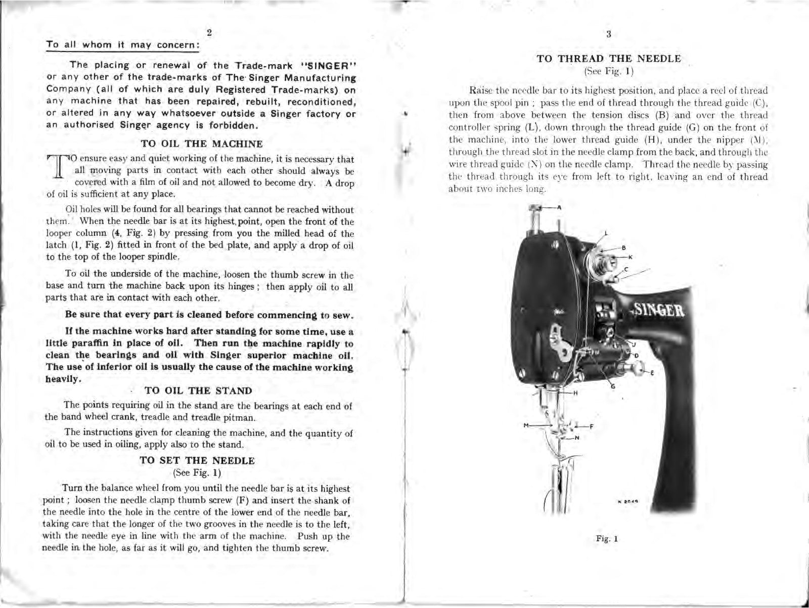 SINGER 91K5 Sewing Machine Instructions Manual - STEEL WIRE BOUND - TOUGH COVERS