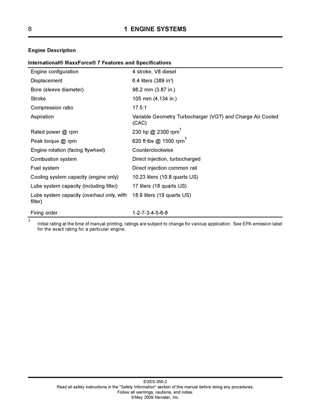 INTERNATIONAL MaxxForce 7 EPA07 Diagnostic Troubleshooting Manual 2009 - BOUND