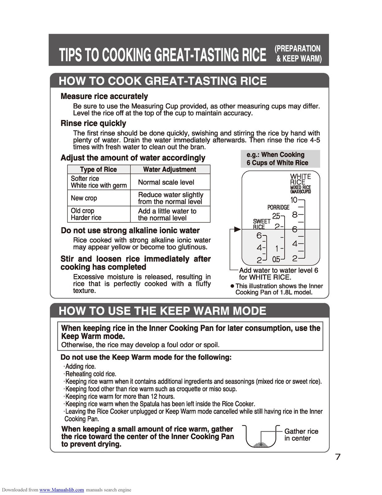 ZOJIRUSHI NS-TGC10 18 Micom Rice Cooker Operating Instructions Manual - BOUND