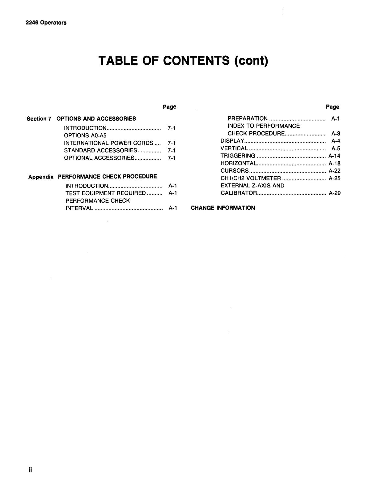 TEKTRONIX 2246 100 MHz Portable Oscilloscope Operators Manual 1986 - WIRE BOUND