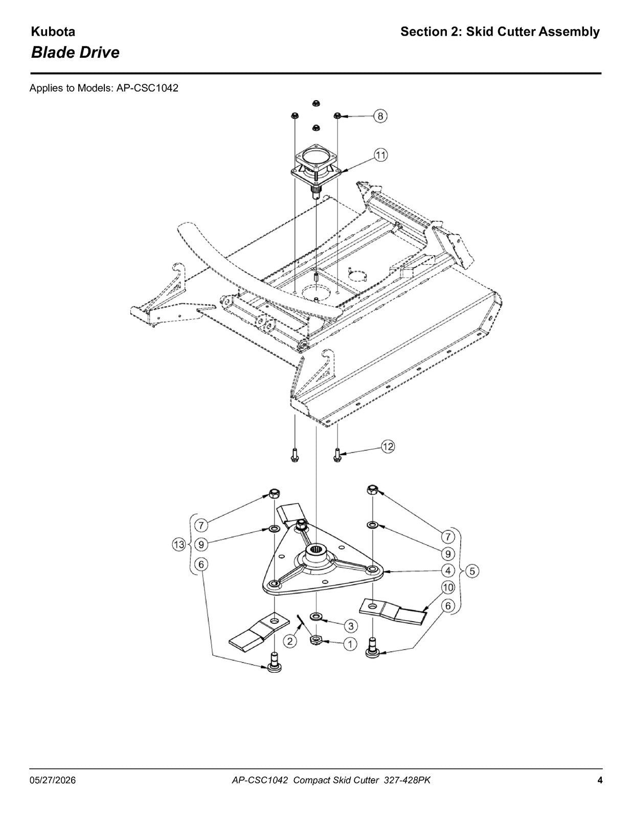 LAND PRIDE CSC10 Series Compact Skid Cutter Parts Manual 2026 - WIRE BOUND