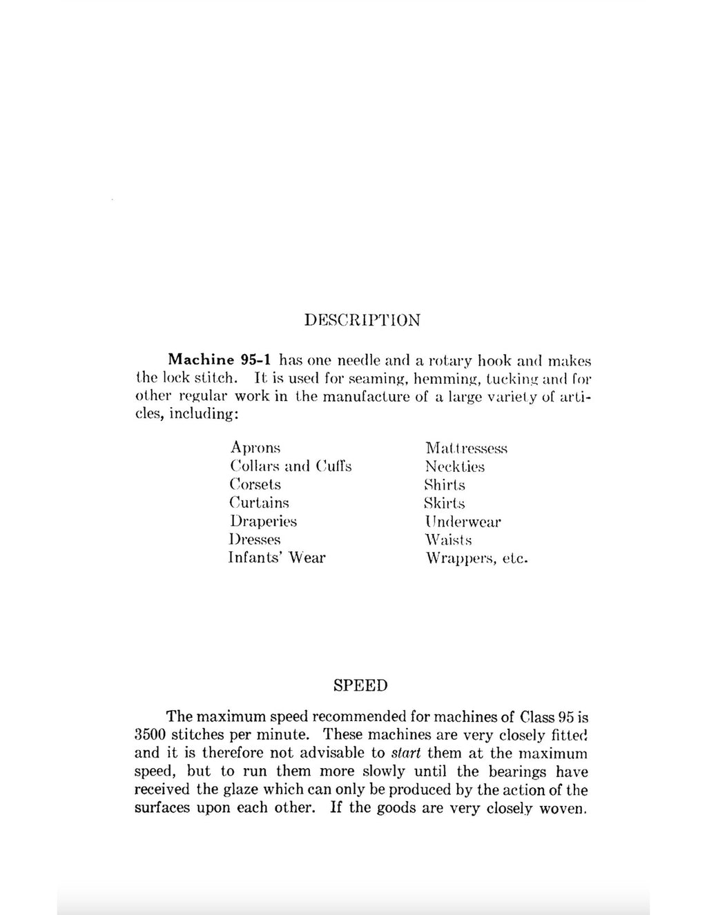 SINGER 95-1 Sewing Machine Instruction Manual - STEEL WIRE BOUND - TOUGH COVERS