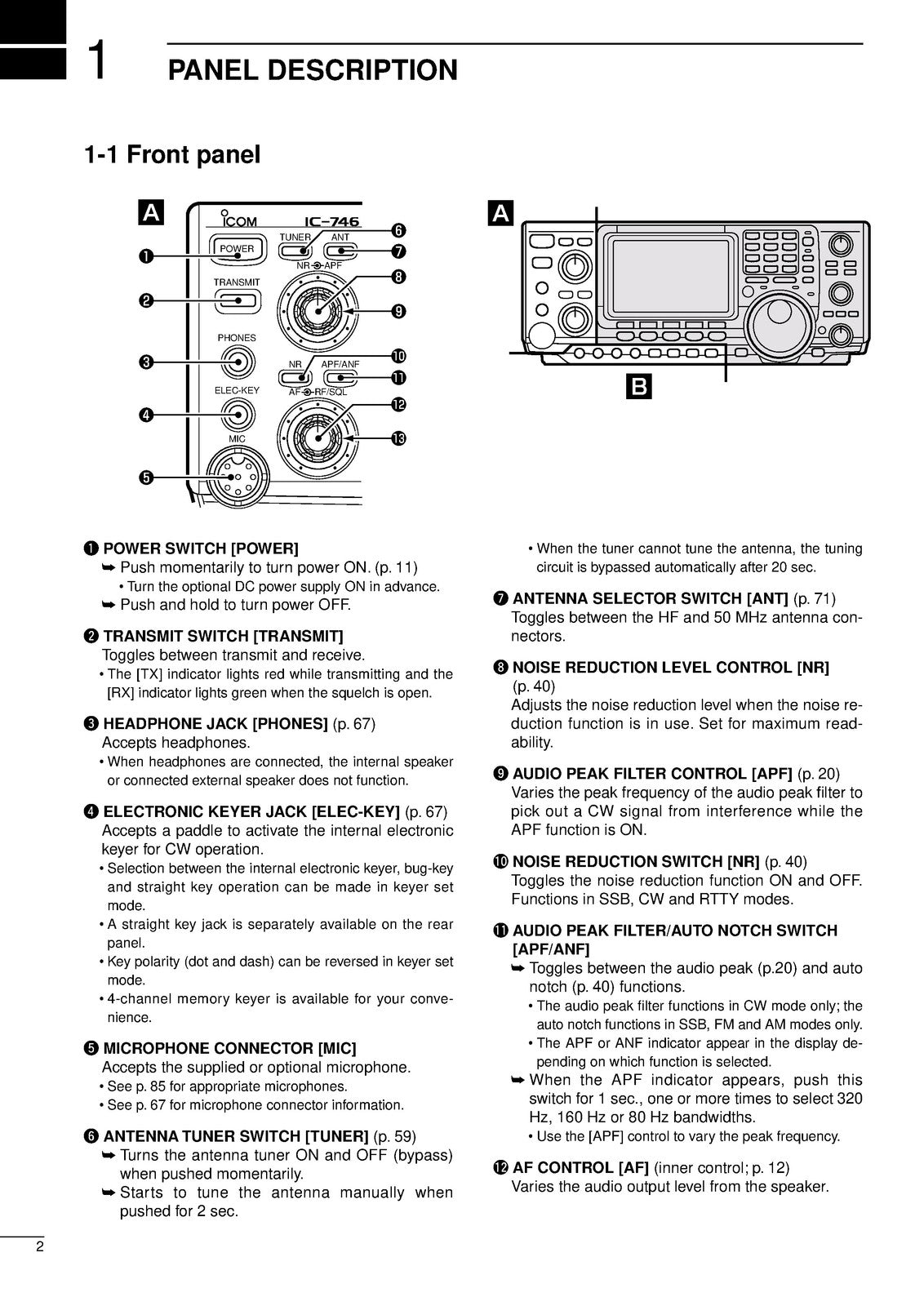 ICOM IC-746 VHF HF All Mode Transceiver Instruction Manual - WIRE BOUND - COVERS