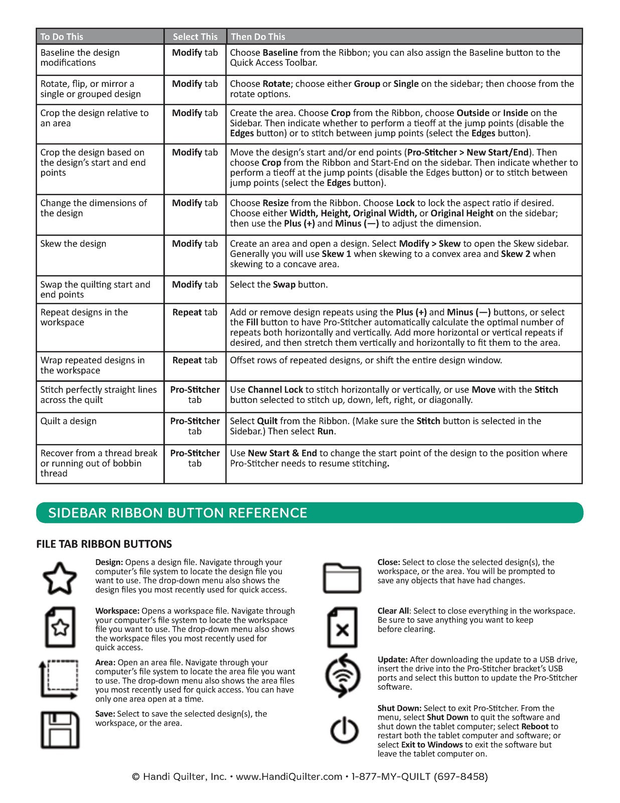 HANDI QUILTER Pro-Stitcher Premium User Reference Guide - WIRE BOUND - COVERS