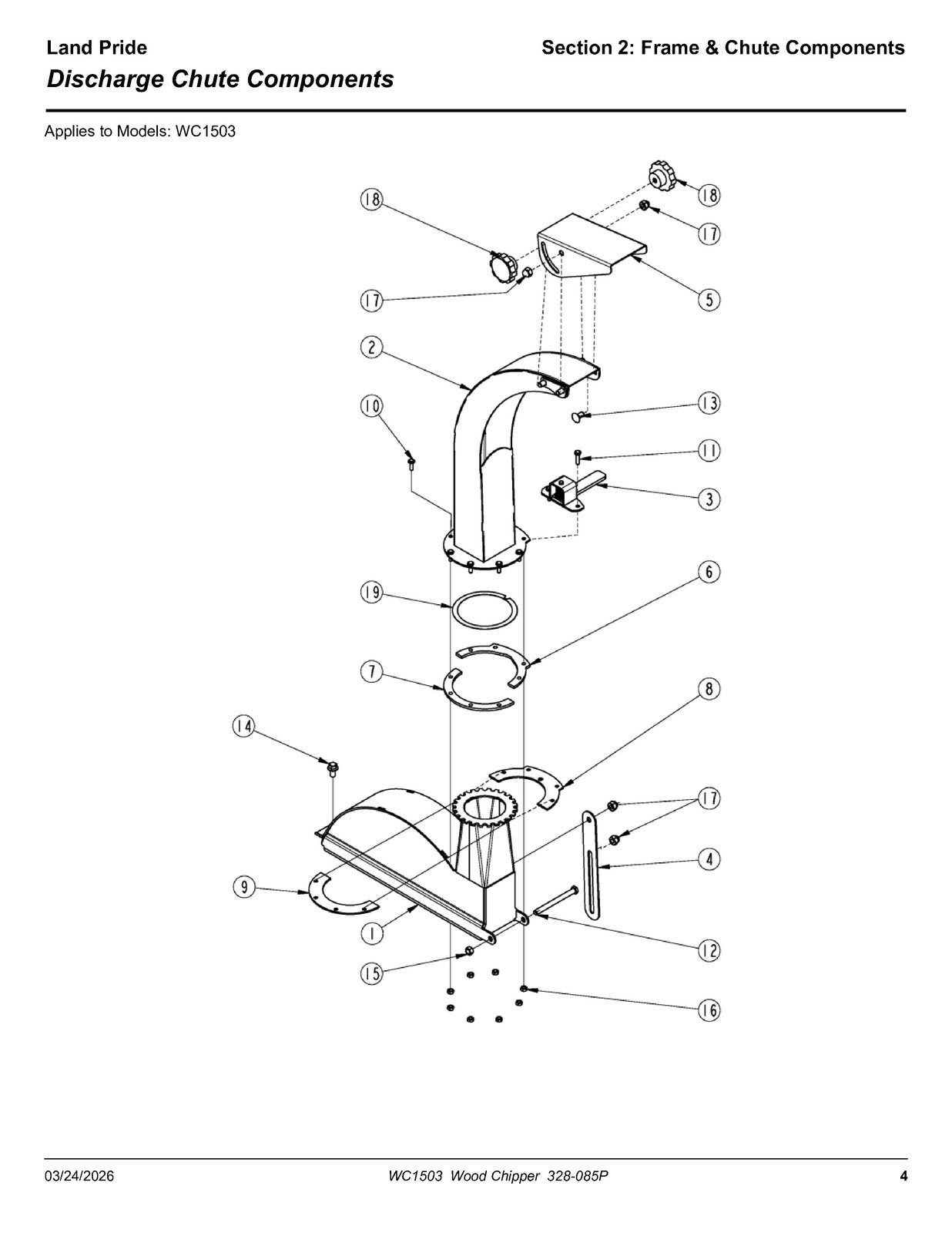 LAND PRIDE WC1503 Wood Chippers Parts Manual 2026 - WIRE BOUND - TOUGH COVERS