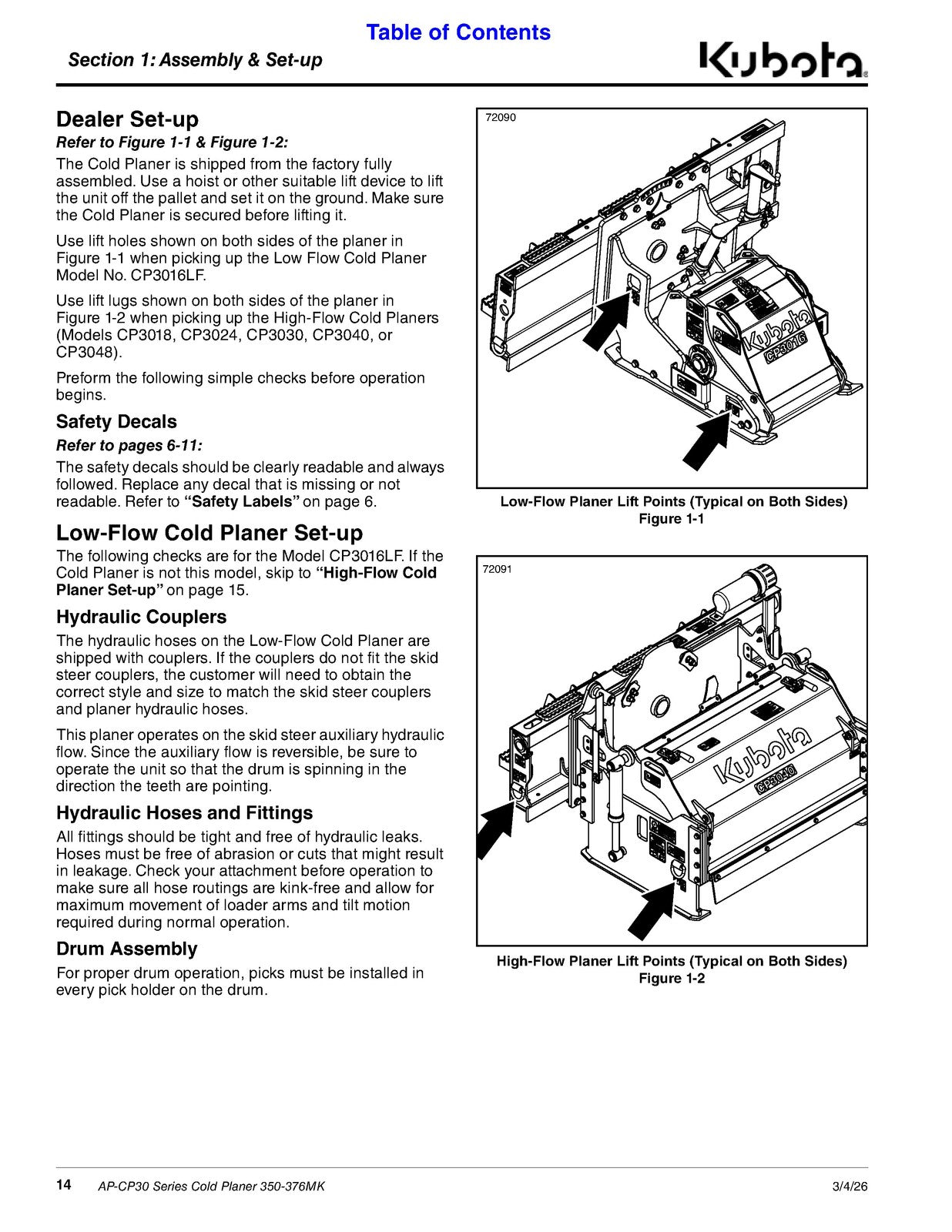 LAND PRIDE CP30 Series Cold Planers Operators Manual - WIRE BOUND - TOUGH COVERS