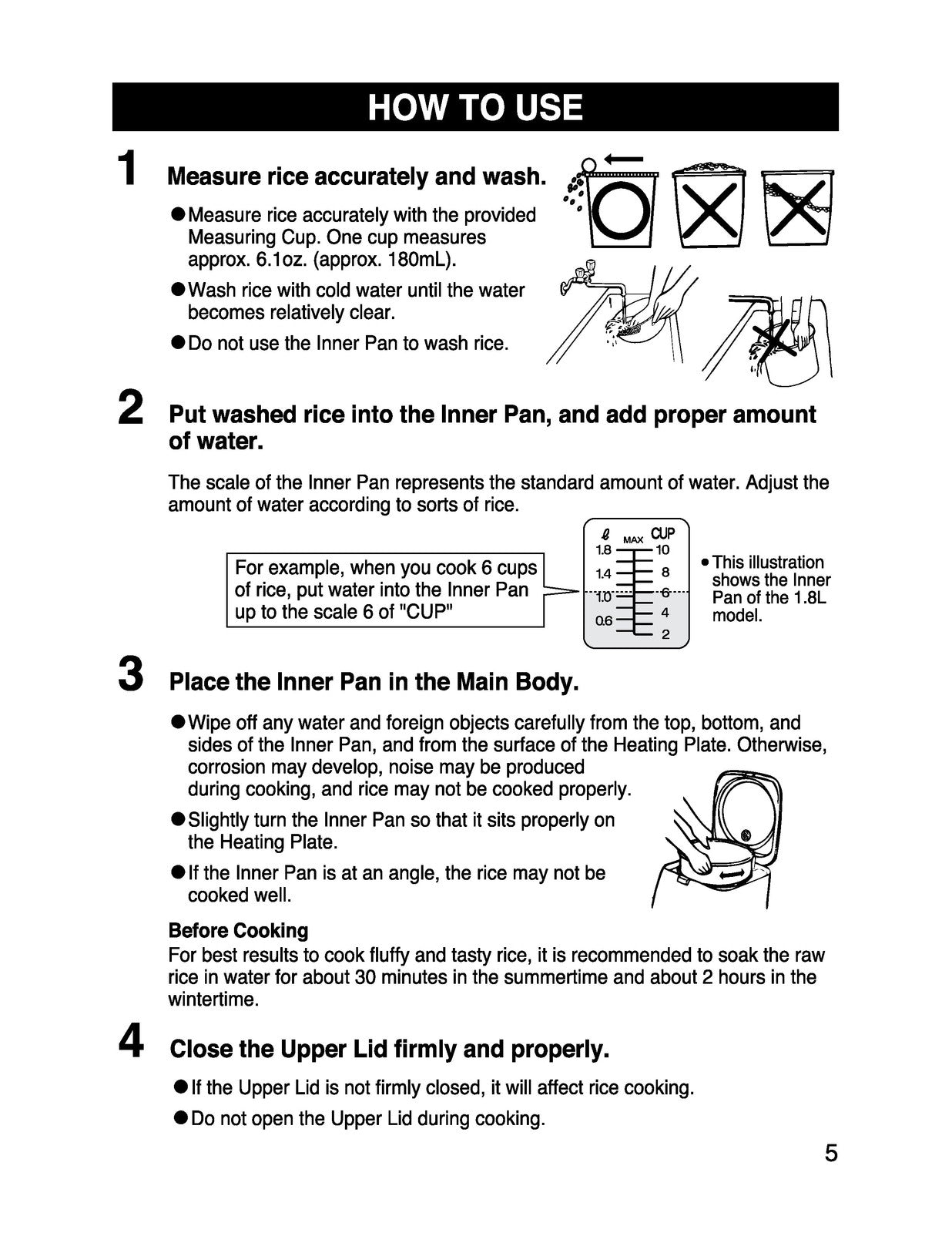 ZOJIRUSHI NS-PC10 18 Electric Rice Cooker  Operating Instructions Manual
