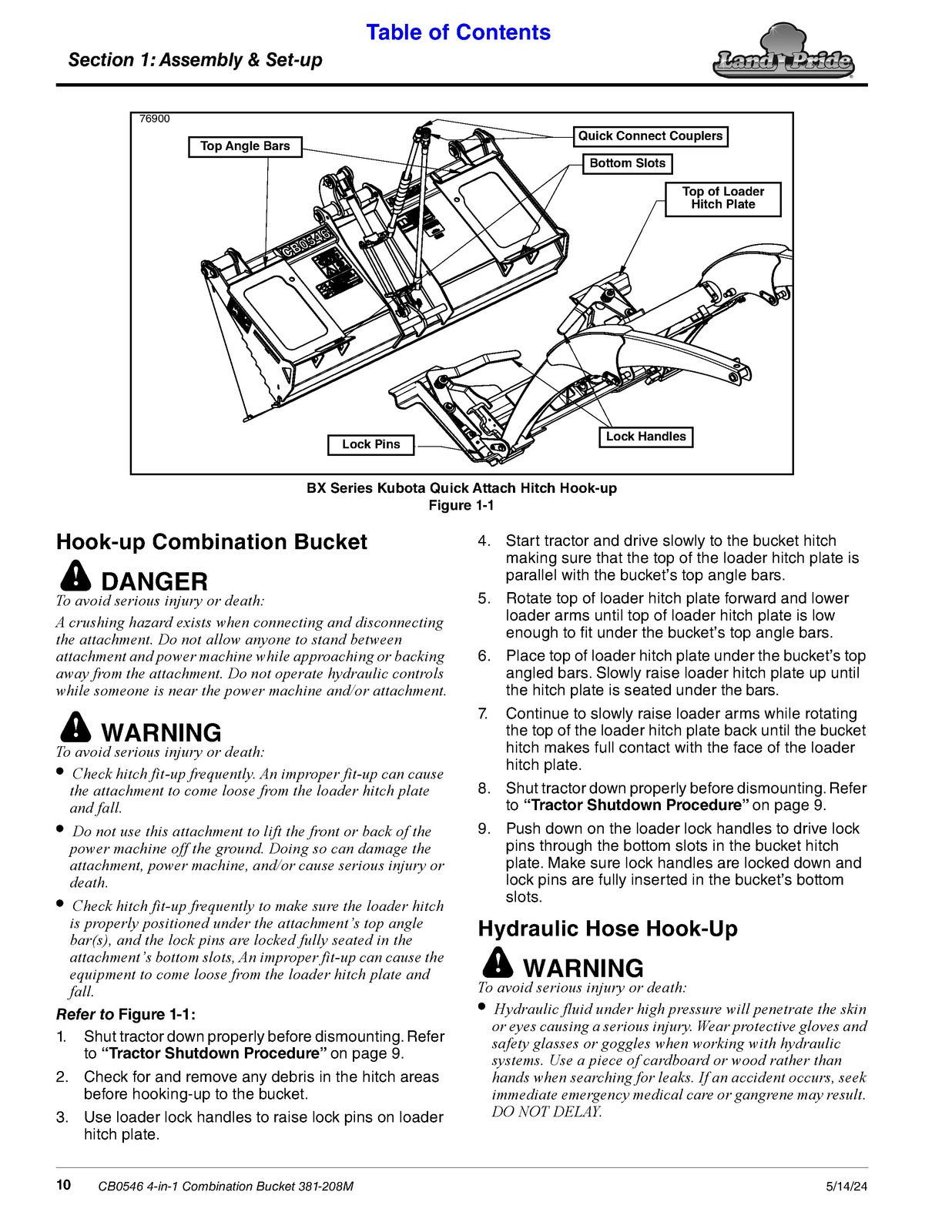 LAND PRIDE CB0546 Combo Buckets Operators Manual - WIRE BOUND - TOUGH COVERS