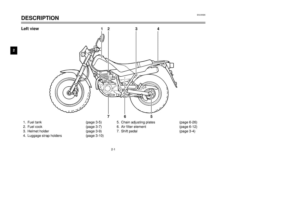 YAMAHA TW125 Motorcycle Owners Manual 2000 - STEEL WIRE BOUND - TOUGH COVERS