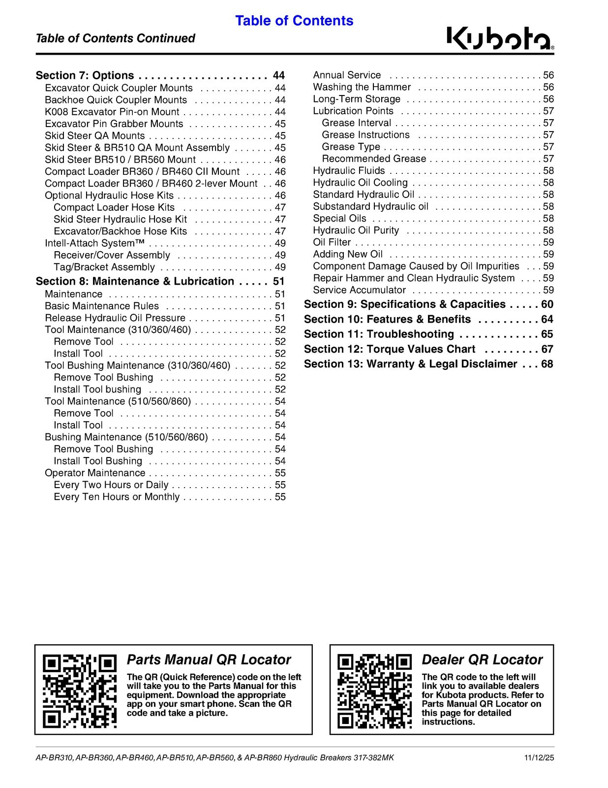 LAND PRIDE BR Series Breakers Operators Manual - STEEL WIRE BOUND - TOUGH COVERS