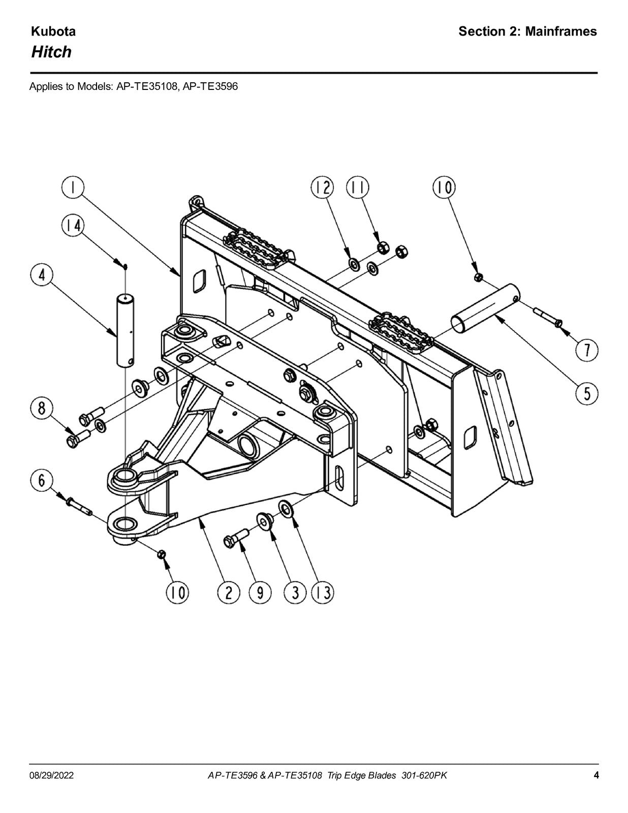 LAND PRIDE TE3596 Trip Edge Blades Parts Manual 2022 - WIRE BOUND - TOUGH COVERS