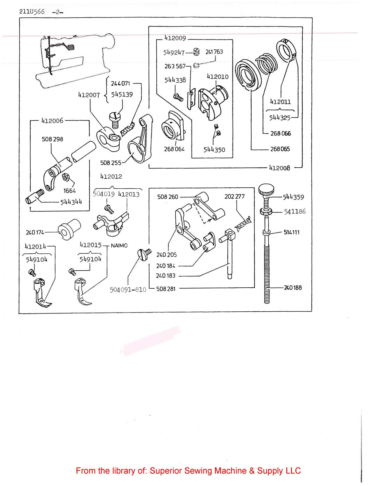 SINGER 211U566 211U157 211U165 211U166 Illustrated Parts List Manual 1981