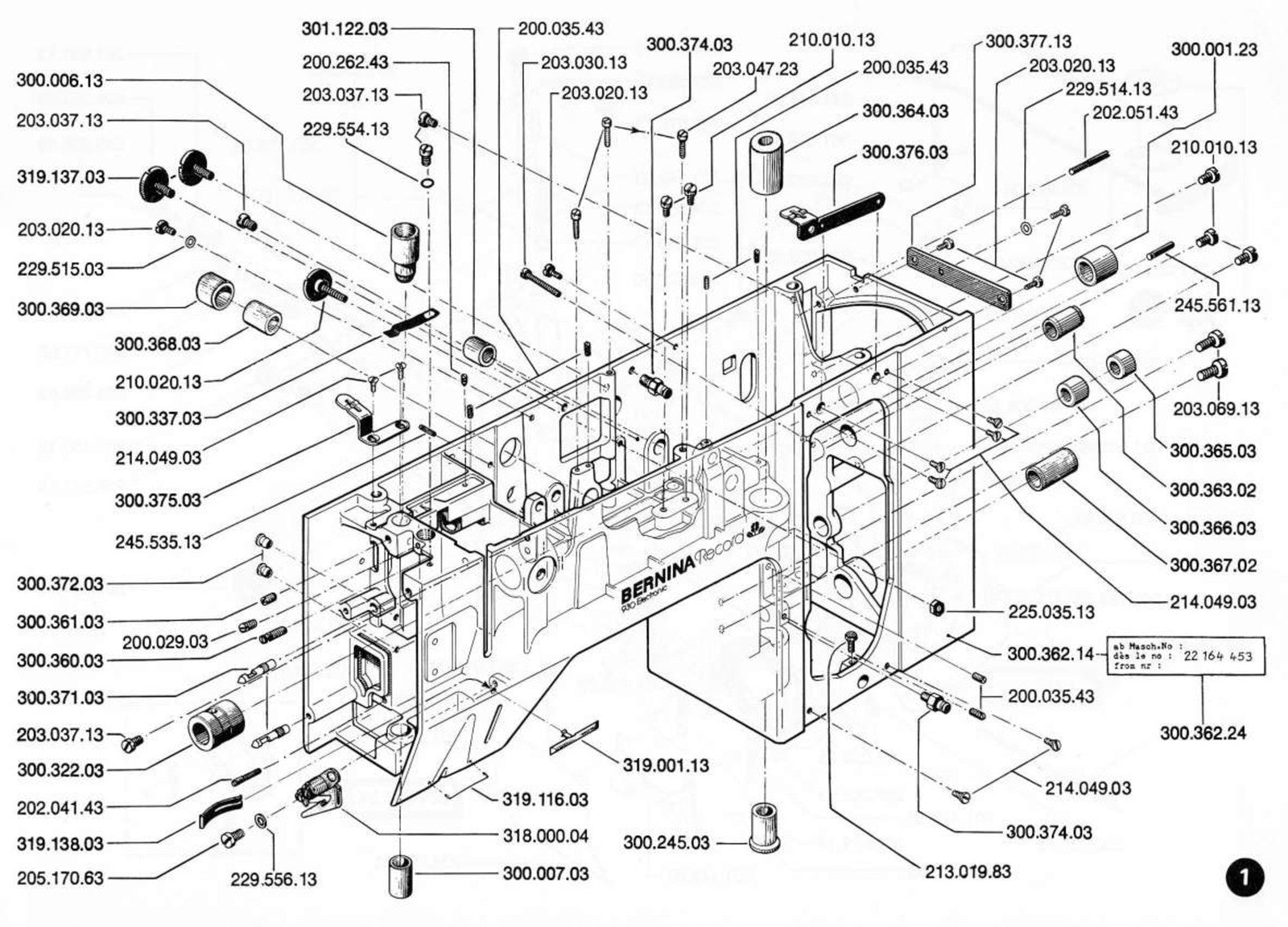 BERNINA 930 Record Sewing Machine Illustrated Parts List Manual, FOLDOUTS