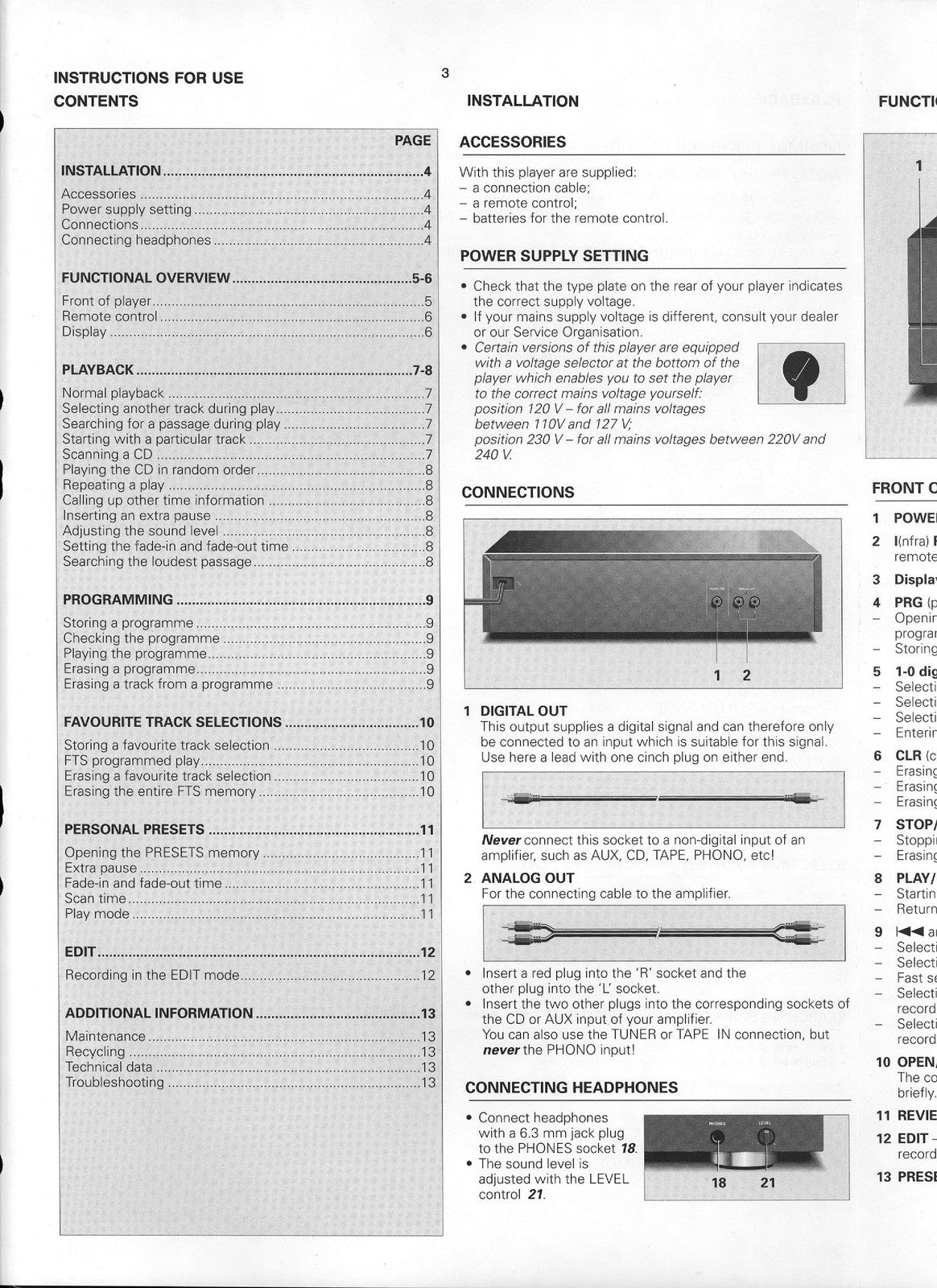PHILIPS CD 750 Compact Disc Player Service Manual - WIRE BOUND - TOUGH COVERS