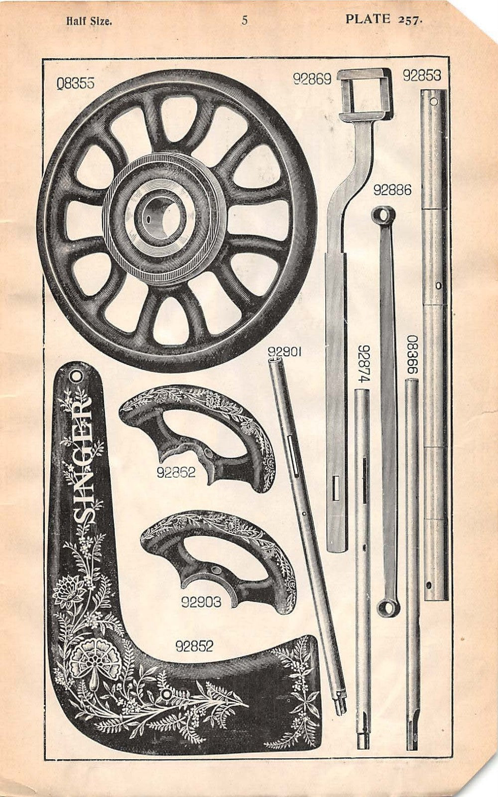 SINGER Class 48K Illustrated Parts List Manual 1908 - WIRE BOUND - TOUGH COVERS