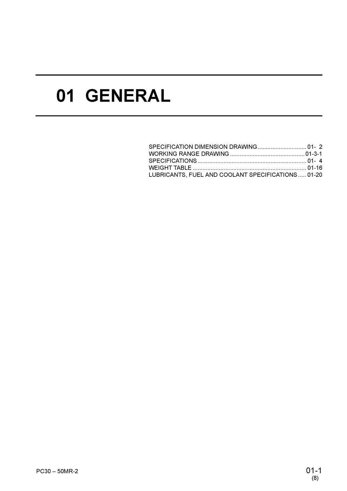 KOMATSU 2007 PC27MR-2 PC30MR-2 PC35MR-2 PC40MR-2 PC50MR-2 Workshop Manual