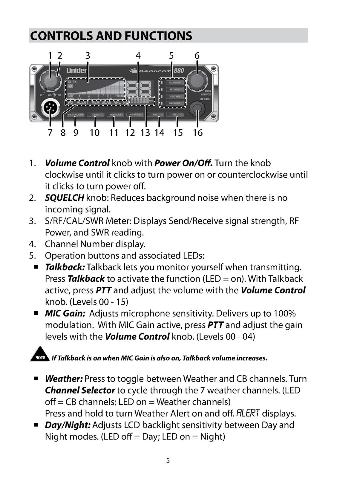 UNIDEN Bearcat 880 CB Radio Owners Manual - STEEL WIRE BOUND - TOUGH COVERS