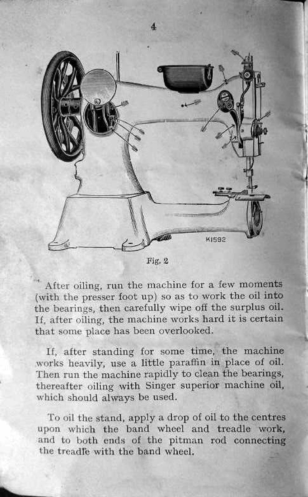 SINGER 45K Cylinder Bed Sewing Machine Instructions Manual - WIRE BOUND - COVERS