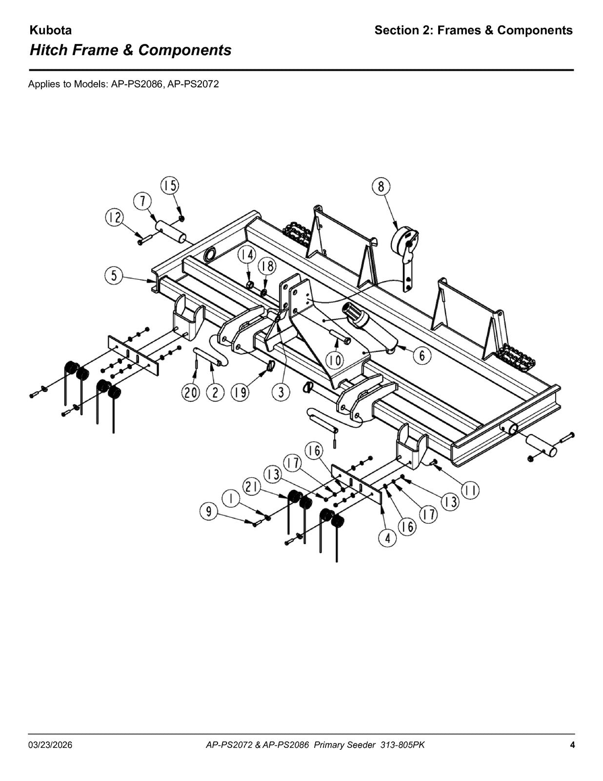 LAND PRIDE PS20 Series Primary Seeders Parts Manual 2026 - WIRE BOUND - COVERS