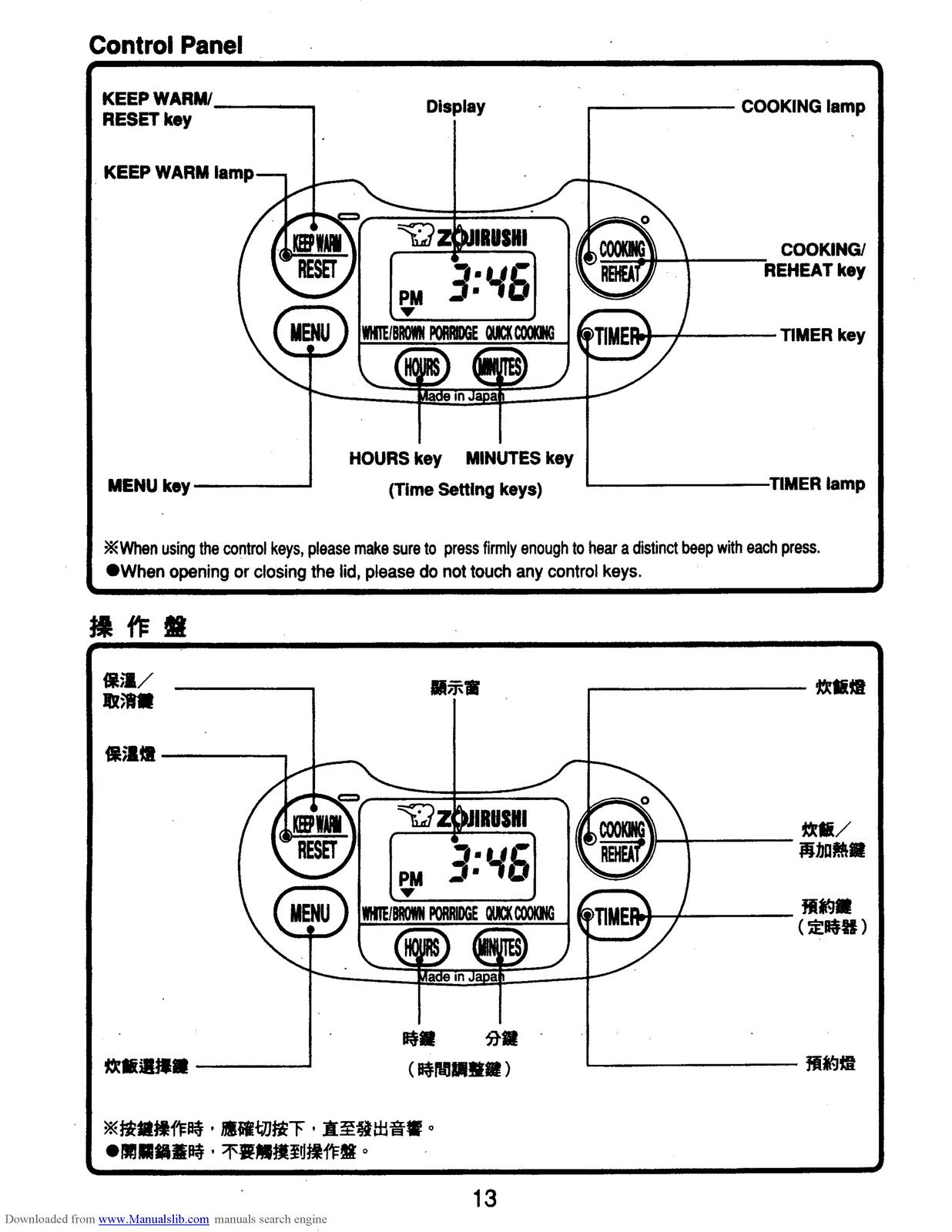ZOJIRUSHI NS-KCC05 Rice Cooker Warmer Operating Instructions Manual - WIRE BOUND