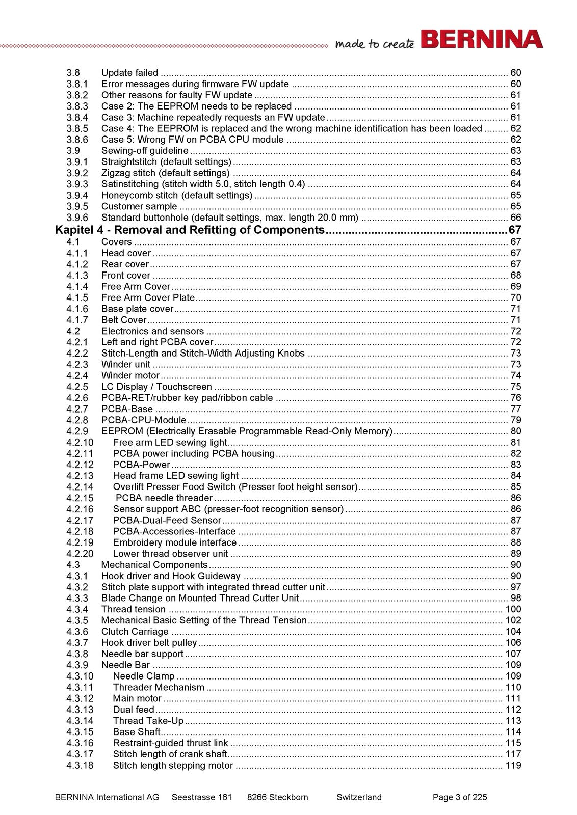 BERNINA 7 Series 790 Service Maintenance Manual - WIRE BOUND - TOUGH COVERS