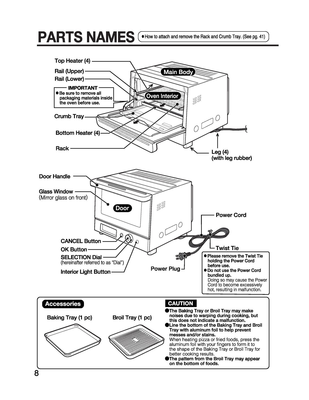 ZOJIRUSHI ET-ZLC30 Micom Toaster Oven Operating Instructions Manual - WIRE BOUND