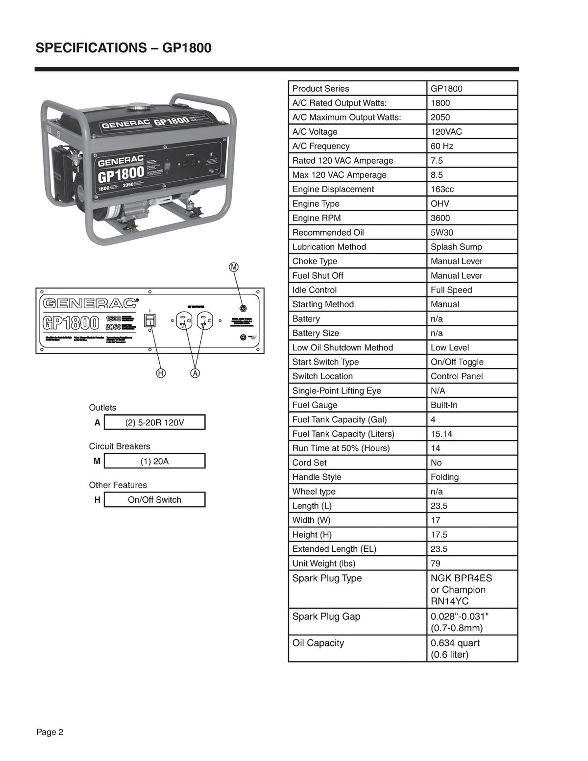 GENERAC GP1800 GP3250 GP5000 GP5500  More Diagnostic Repair Manual - WIRE BOUND