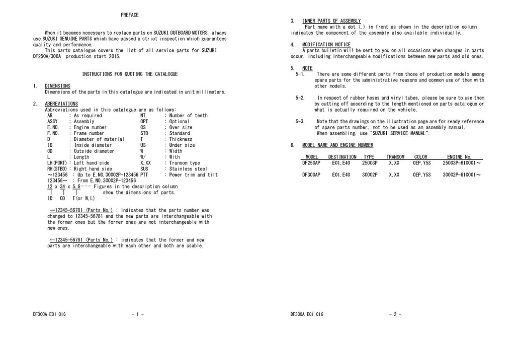 SUZUKI DF300AP DF250AP PARTS CATALOGUE - STEEL WIRE BOUND - PROTECTIVE COVERS